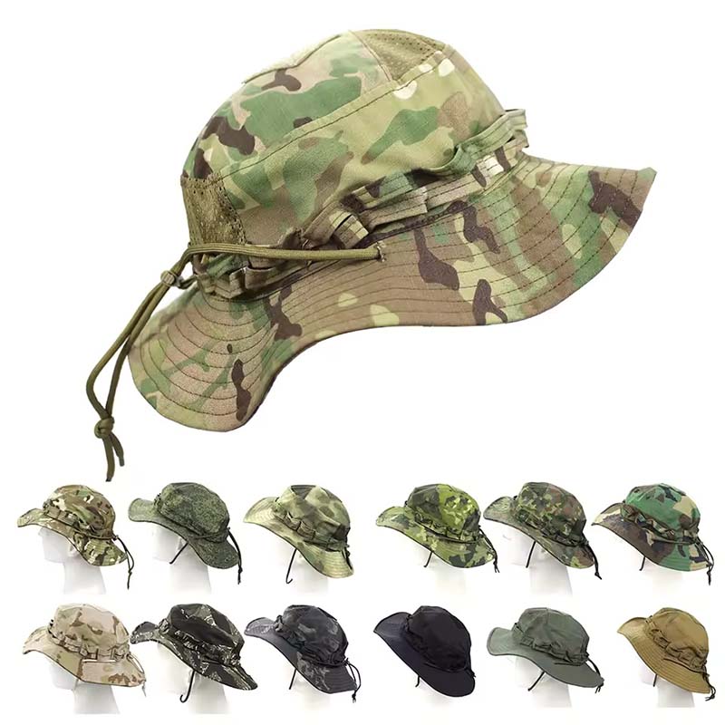 Boonie Hat Tactical - قبعة دلو خارجية مموهة، قبعة بوني