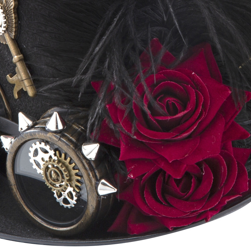 Y166 قبعة Steampunk عتيقة مع ن - مراجعة Fedora Hat Wool وسعره